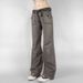 American Street Pocket Hot Girl Straight Leg Workwear Pants Women's Casual Outdoor Tie Low Waist Jeans_ecoleips.com