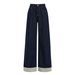 Summer New Blue American Retro Loose Wide-leg Pants For Women With Versatile Striped Patchwork Design Denim Trousers_ecoleips.com
