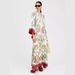 Women's Clothing Summer Printed Stand Collar Dress Three Quarter Sleeve New_ecoleips.com
