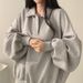 Polo Collar Sweatshirt For Women, Spring And Autumn Thin Style, New Korean Version, Plus Size, Loose_ecoleips.com