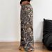 Streetwear Camo Print Jogger Pants For Teens, Elastic Waist Relaxed Fit Wide Leg Trousers, Stretchable & Stylish Polyester Pants_ecoleips.com