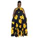 Women's Clothing Plus Size Patchwork Color Block Long Skirt Dress American Style Casual Summer Dress Elegant Fashion_ecoleips.com