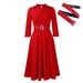 Women's Clothing Autumn New Style Lapel Fashion Temperament Solid Color Large Skirt_ecoleips.com