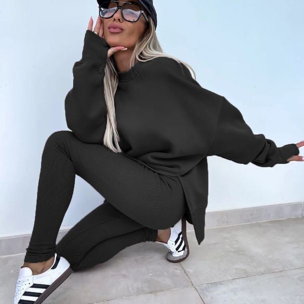 K New Women's Casual Leggings Loose Hoodie Two-piece Set. No Bags, Necklaces, And Other Accessories._ecoleips.com