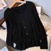 Women's Clothing Spring And Autumn v Neck Design Niche Knitted Sweater Large Size Long Sleeved Thin Slim Bottoming Shirt Top_ecoleips.com