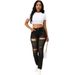 Women's Clothing Summer New Style Ripped Versatile Slim Hip Lifting Pencil Pants Long Pants_ecoleips.com