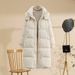 Women's Long Down Jacket With White Duck Feather, Oversized Loose Fit, Knee-Length Warm Winter Coat, Casual & Stylish Outerwear For Daily Wear_ecoleips.com