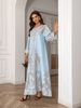 Women's Long Robe Fashion Print Beaded Rhinestone Dress, Elegant Evening Gown, Stylish Long Skirt, Perfect For Special Occasions_ecoleips.com