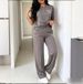 Women's Casual Everyday Set Heart Print T-Shirt Elastic Waist Loose Fitting Trousers Spring Summer Collection_ecoleips.com
