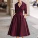 Elegant Slimming Long Dress For Women Style Waist Cinching Forma Long Sleeve_ecoleips.com