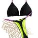 New Style Women's Leopard Print Bikini Three Piece Fitted Swimsuit Sexy Gathered Two Piece Swimwear_ecoleips.com