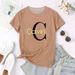Women's Breathable Cotton Polyester T-Shirt O-Neck Short Sleeve Casual Top for Commuter Ages 16-45 Fits True to Size_ecoleips.com