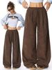 High Waisted Casual Wide Leg Pants for Women Versatile Drape Flat Style Autumn/Winter Fashion mid Waist Full Length Polyester_ecoleips.com