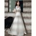 Women's Clothing Women's Elegant Long Evening Dress White High Quality Autumn Spring Style Annual Meeting Dress_ecoleips.com