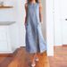 Aria Basics Aria Basics 2023 European And American Foreign Trade Striped Round Neck Sleeveless Plus Size Slim Dress_ecoleips.com