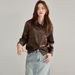Aria Basics 26 Spring New PU Leather With Turn-down Collar, Vintage Short Drawstring Hong Kong Style Women's Jacket 18663_ecoleips.com