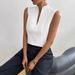 Women's Slim Fit V-Neck Textured Sleeveless Top – Breathable Polyester Blend T-Shirt For Casual & Office Wear_ecoleips.com