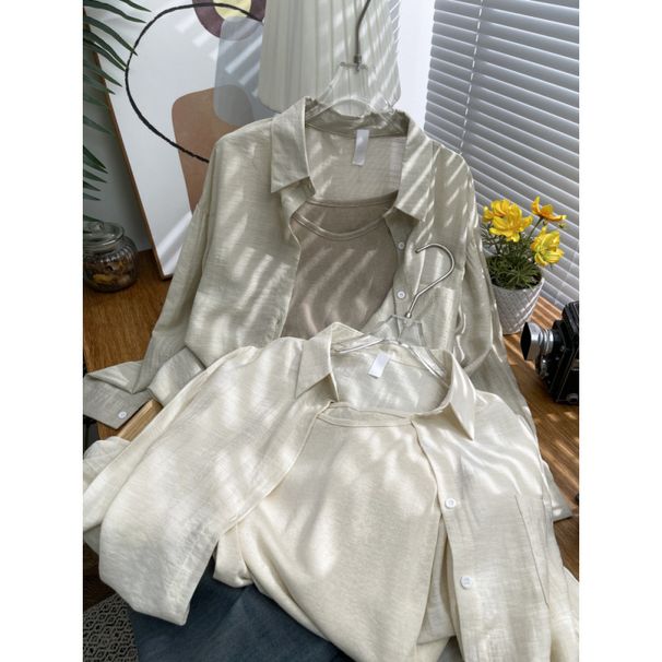 French-Style Ice Silk Sun-Protective Shirt For Women-Summer Slim-Fit Long-Sleeved Top With Anti-Wrinkle Design, Premium_ecoleips.com