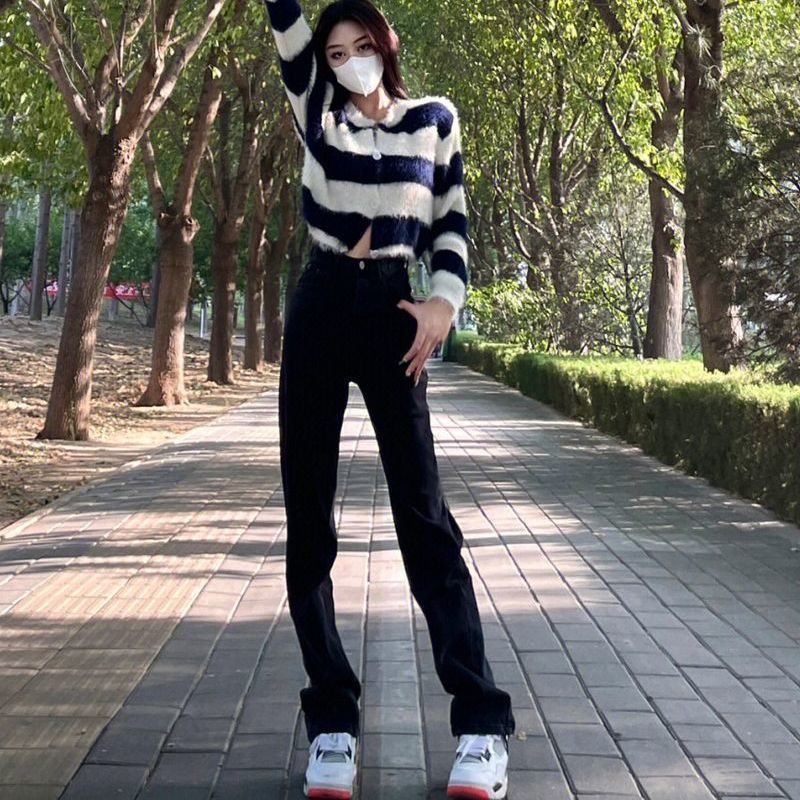 Retro Heavyweight Denim Jeans Rhinestone Patchwork For Women Sparkly Floor-Length Pants Stylish Girls Summer Fashion_ecoleips.com