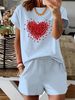Women’s 2 Piece Outfit Set – Oversized Graphic T-Shirt And Biker Shorts Matching Set, Casual Summer Lounge Tracksuit For Daily Wear-321_ecoleips.com
