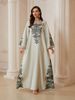 Muslim Women's Long Robe, Printed Embellished Dress, Elegant Evening Gown, Stylish Muslim Fashion, Perfect For Special Occasions_ecoleips.com