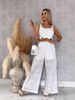 Women's Lace Hollow-Out Wide Leg Pants - Summer Boho Casual Trousers With Floral Embroidery_ecoleips.com
