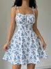2026 Summer New Style Women's Best-selling Flowery Ruffled Short Sleeve Dress With Square Neck And Gentle Style Short Skirt_ecoleips.com