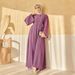 Verve 2210#Long Robe Women's Muslim Turkey Dubai Heavy Beaded Rhinestone Long Dress Abaya_ecoleips.com