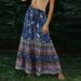 Women's Clothing Summer Floral A Line Skirt, Elastic High Waist_ecoleips.com