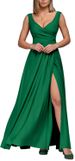 Women's Clothing Summer Solid Color Sleeveless Waist Dress Group Dress Long Skirt_ecoleips.com