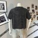 Women's Clothing Full Head Star Vintage Pure Cotton Washed Distressed Short T Shirt Female Washed Retro Loose Top_ecoleips.com