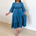 Women's Clothing Large Size Women's Denim Dress Pleated Skirt Including Belt Micro Reflective Color Change New Style_ecoleips.com