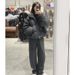 girl Korean Retro Gray Stand Collar Corduroy Loose Jacket Autumn And Winter Thickened Cotton Coat For Petite Women, Trendy_ecoleips.com