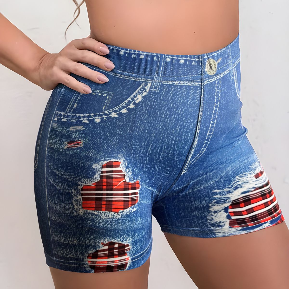 Women's Clothing Denim Shorts Street Hotties Ripped Denim Shorts High Elastic Hip Lifting Sports Shorts_ecoleips.com