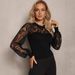 2025 New Style Lace Patchwork Women's Clothing, High-End Elegant Commuting Hollow-Out Long-Sleeve Chic T-Shirt_ecoleips.com