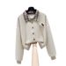 Women's Clothing Women's Stylish Two Piece Suit Faux Sweatshirt Shirt Set Paired With High-Waisted Slimming Loose Straight Leg Jeans_ecoleips.com