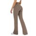Women's Clothing Nude High Waist Flared Pants Fitness Sports Yoga Casual Flared Trousers Women_ecoleips.com