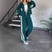 Y2k Striped Zip-Up Hoodie & Jogger Set For Women - Trendy Casual Tracksuit With 3d Print, Comfort Fit In Multiple Colors & Sizes_ecoleips.com