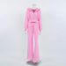 Fleece-Lined Hooded Zip-Up Tracksuit Set – Cropped Jacket & Elastic Waist Wide-Leg Pants (Athleisure, Polyester Thermal, Streetwear Unisex Fit)_ecoleips.com