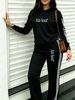 Women's Loose Letter Print Hoodie Two-Piece Set With Soft Jogger Pants, Ideal For Yoga & Daily Commute, Spring And Autumn Outfits_ecoleips.com