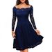 2025 European And American Cross-border Women's Clothing Autumn Sexy Lace Off-shoulder Dress_ecoleips.com