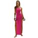 2024 New Cross-Border Hot-Selling Double-Sided High-Slit Backless Knitted Dress Beach Vacation Style_ecoleips.com