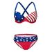 Women's High-Waisted Split Swimsuit Sexy Bikini Cross-Over Hard Underwire European American Style_ecoleips.com