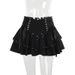 Black Heavy Metal Sexy Girl Skirt for Women XS24279 Halloween Streetwear Hot Versatile Bodycon Mini Skirt_ecoleips.com