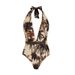 Women's Clothing Swimsuit New Style Deep V Halter Neck Retro Print One Piece Swimsuit Suit Female_ecoleips.com