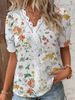 2024 Fashion Casual Vacation Shirt Women Summer V Neck Hollow Out Solid Color Blouse Female Elegant Striped Jacquard Casual Tops_ecoleips.com