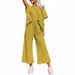 Women's Clothing Women's Solid Color Textured Casual Suit Style Sportswear Loose Short Sleeve Trousers Fashion Set_ecoleips.com