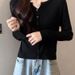 Blue Soft Cozy Knitted Sunscreen Cardigan Women, Stylish Design, Thin Long-sleeved Top Spring And Summer, Suitable For_ecoleips.com