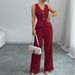 2026 Spring New Collection: Cross-Border European And American Foreign Trade Women's Clothing, Fashionable V-Neck Solid_ecoleips.com