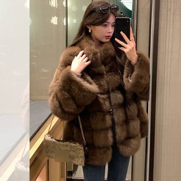 Luxury Winter Faux Fur Coat With Starry Mink Design, Toscana-Style Imitation Sable Outerwear, Elegant & Warm_ecoleips.com
